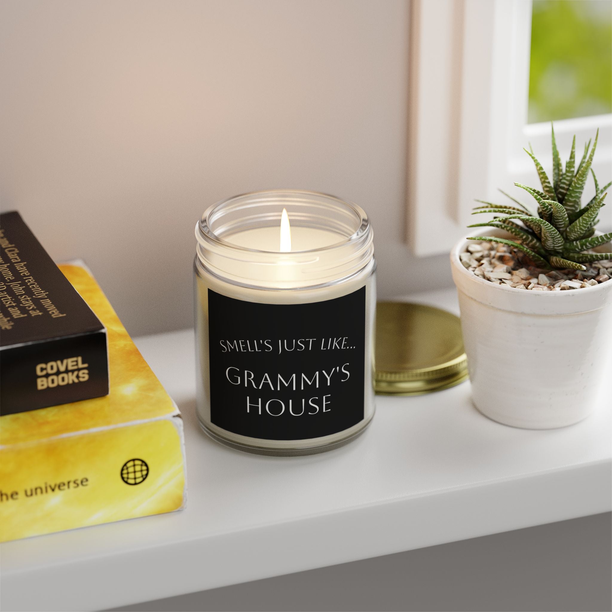 Custom Text Scented Candles, Coconut Apricot Wax (4oz, 9oz) - Personalized Candle - Non-toxic Candle - Candle Gift