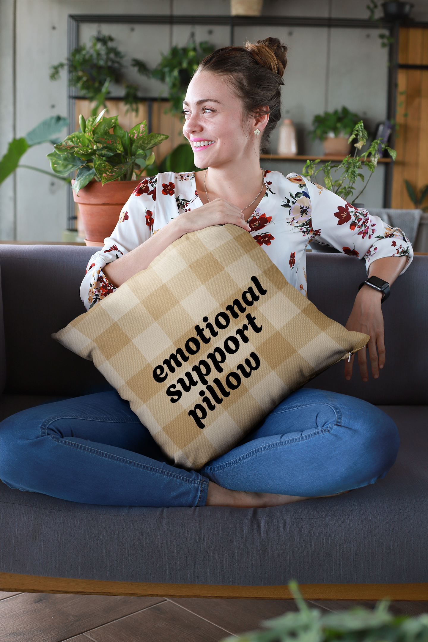 Emotional Support Pillow, Cozy Home Decor, Gift for Friends, Farmhouse Accent, Relaxation Essential