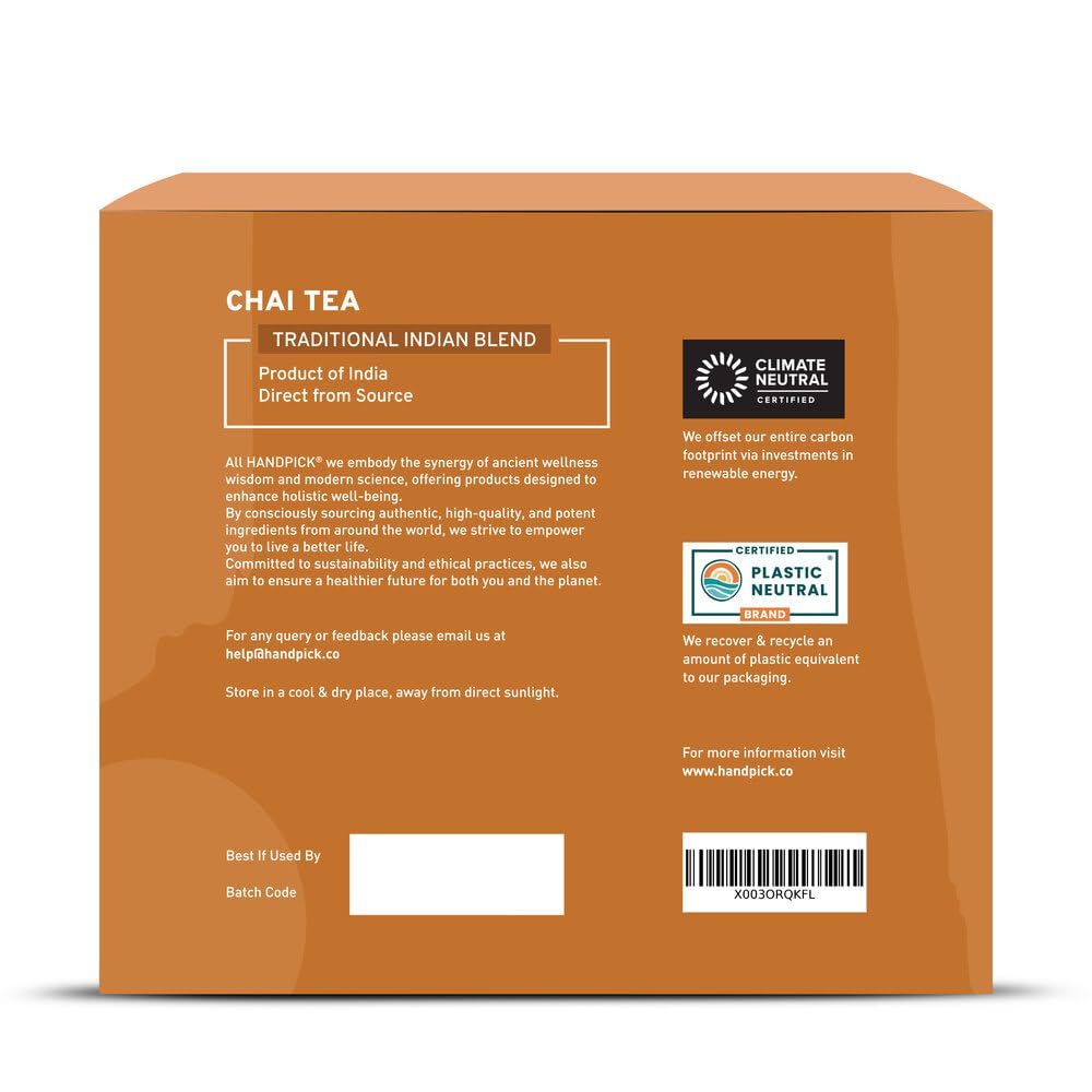HANDPICK, Organic Hibiscus Tea Bags (100 Tea Bags) | Caffeine-Free, 100% Natural Pure Indian Hibiscus Flowers | Ayurvedic Benefits in every sip
