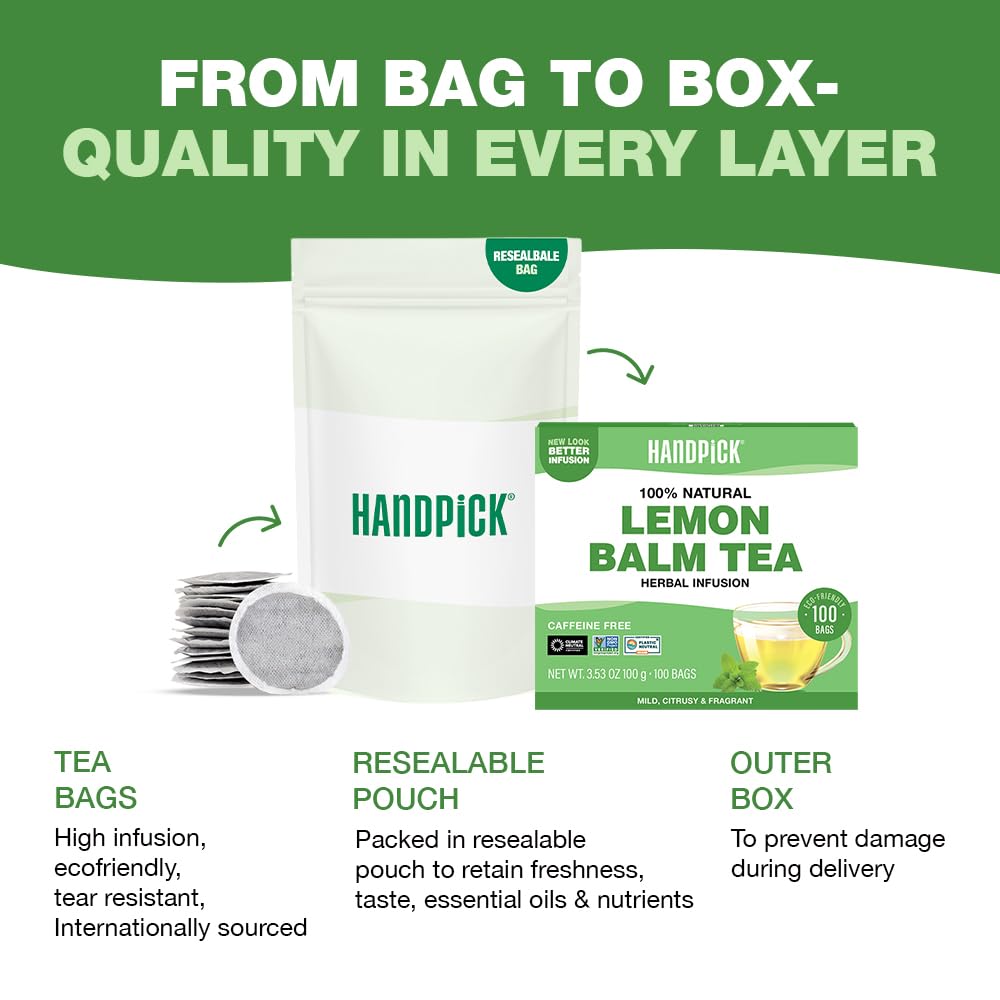 HANDPICK, Organic Hibiscus Tea Bags (100 Tea Bags) | Caffeine-Free, 100% Natural Pure Indian Hibiscus Flowers | Ayurvedic Benefits in every sip