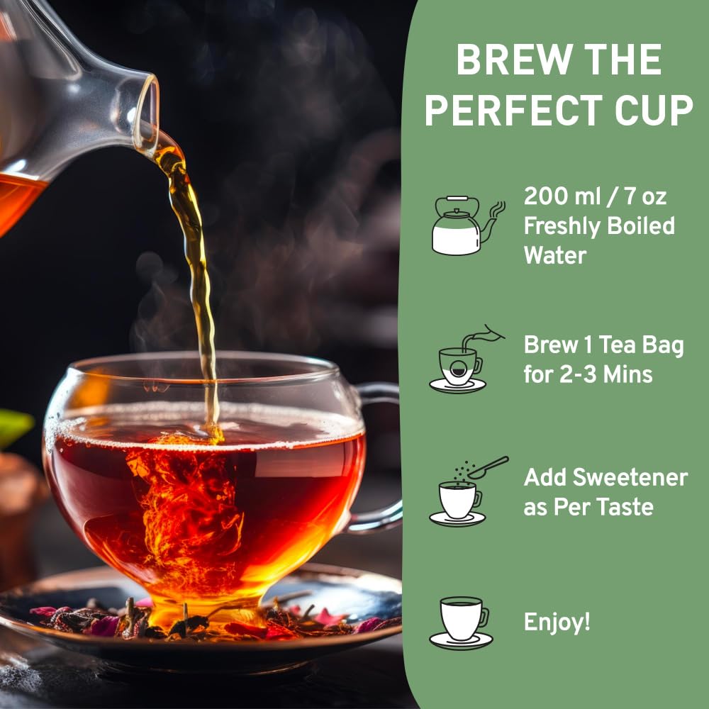 HANDPICK, Organic Hibiscus Tea Bags (100 Tea Bags) | Caffeine-Free, 100% Natural Pure Indian Hibiscus Flowers | Ayurvedic Benefits in every sip