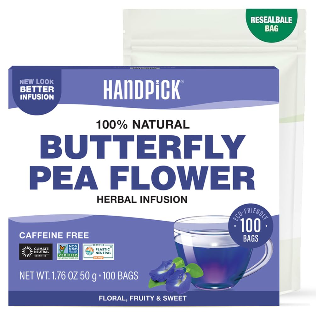 HANDPICK, Organic Hibiscus Tea Bags (100 Tea Bags) | Caffeine-Free, 100% Natural Pure Indian Hibiscus Flowers | Ayurvedic Benefits in every sip