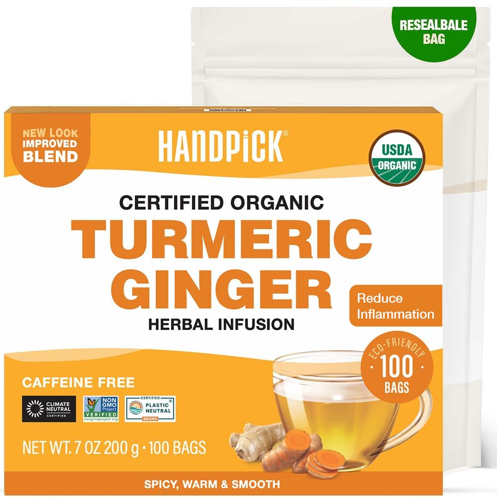 HANDPICK, Organic Hibiscus Tea Bags (100 Tea Bags) | Caffeine-Free, 100% Natural Pure Indian Hibiscus Flowers | Ayurvedic Benefits in every sip