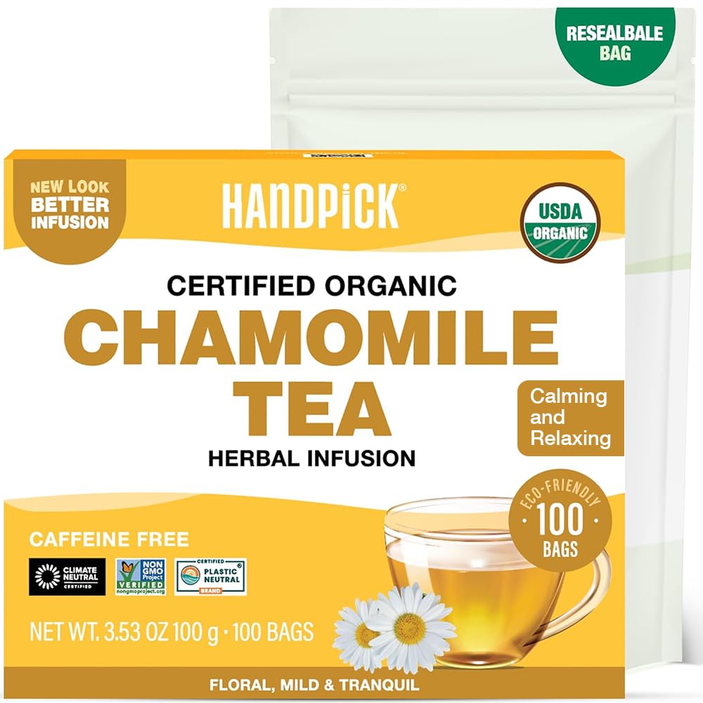 HANDPICK, Organic Hibiscus Tea Bags (100 Tea Bags) | Caffeine-Free, 100% Natural Pure Indian Hibiscus Flowers | Ayurvedic Benefits in every sip