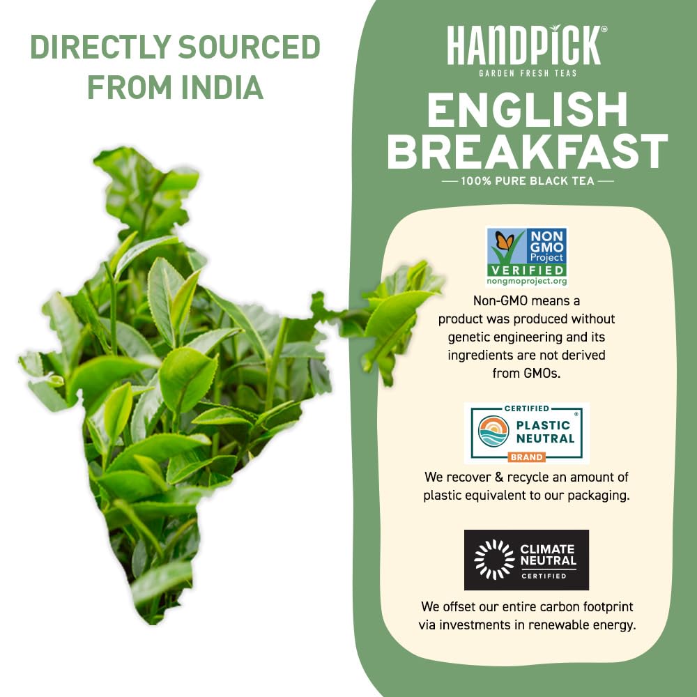 HANDPICK, Organic Hibiscus Tea Bags (100 Tea Bags) | Caffeine-Free, 100% Natural Pure Indian Hibiscus Flowers | Ayurvedic Benefits in every sip