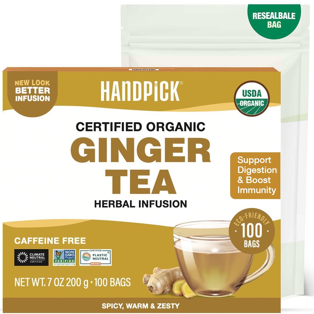 HANDPICK, Organic Hibiscus Tea Bags (100 Tea Bags) | Caffeine-Free, 100% Natural Pure Indian Hibiscus Flowers | Ayurvedic Benefits in every sip