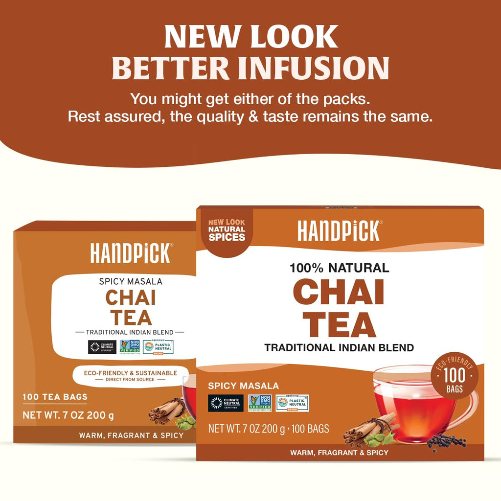HANDPICK, Organic Hibiscus Tea Bags (100 Tea Bags) | Caffeine-Free, 100% Natural Pure Indian Hibiscus Flowers | Ayurvedic Benefits in every sip