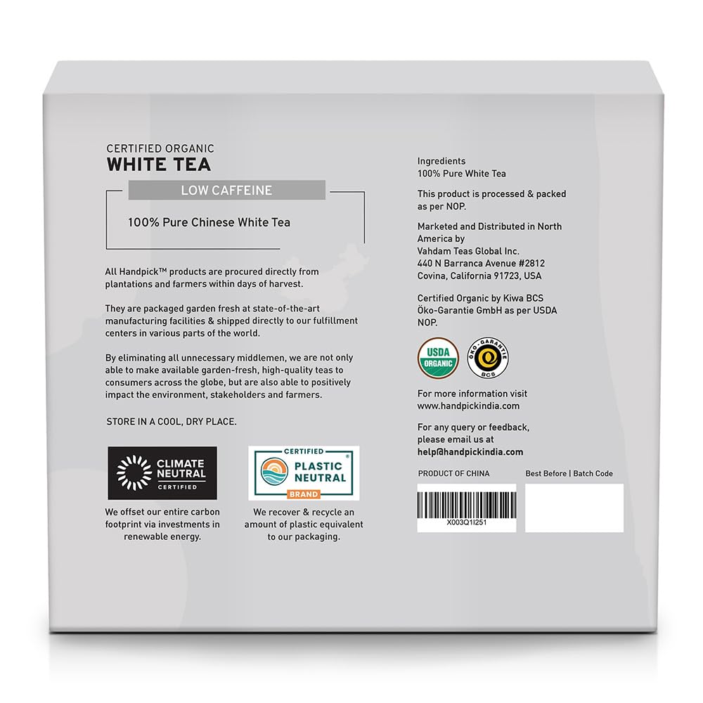 HANDPICK, Organic Hibiscus Tea Bags (100 Tea Bags) | Caffeine-Free, 100% Natural Pure Indian Hibiscus Flowers | Ayurvedic Benefits in every sip