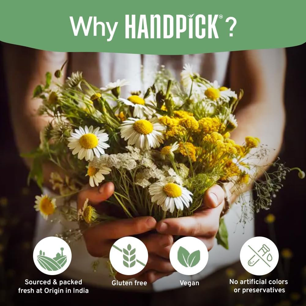 HANDPICK, Organic Hibiscus Tea Bags (100 Tea Bags) | Caffeine-Free, 100% Natural Pure Indian Hibiscus Flowers | Ayurvedic Benefits in every sip