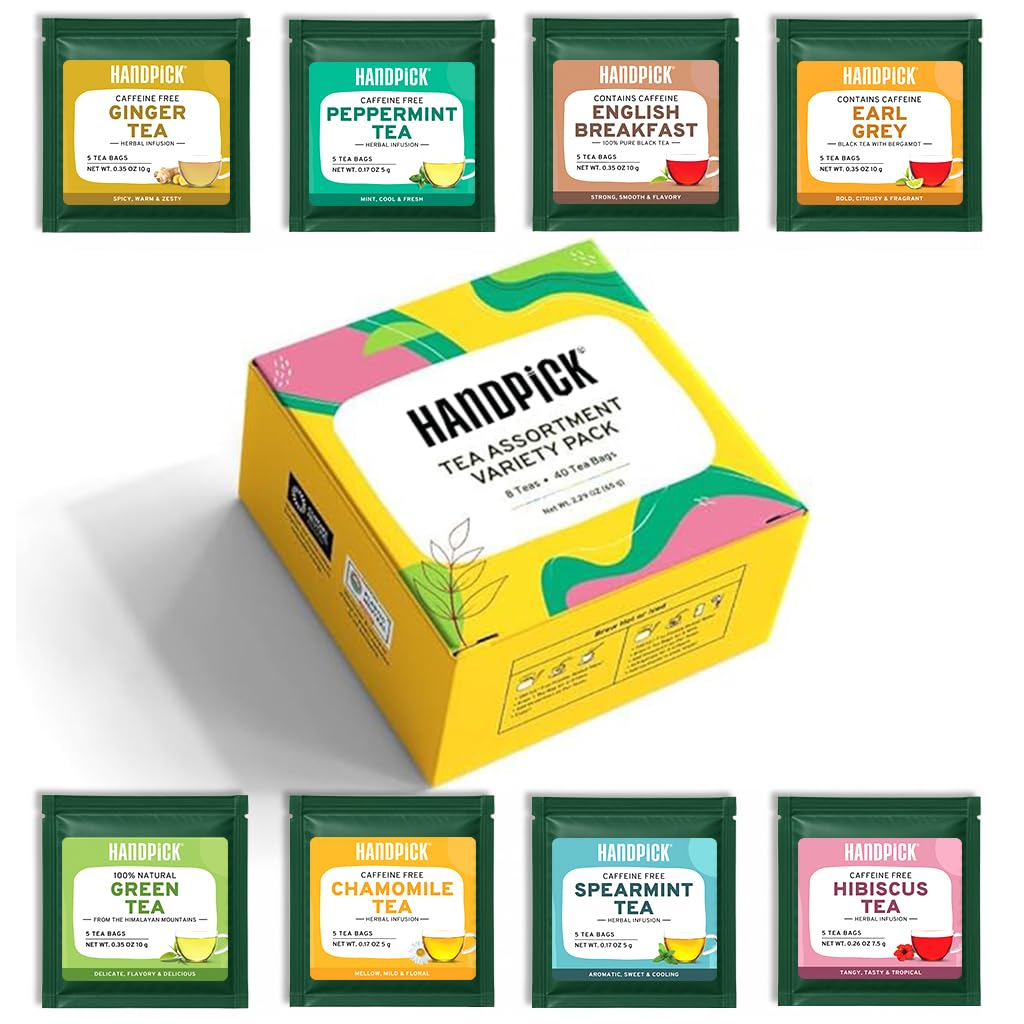 HANDPICK, Organic Hibiscus Tea Bags (100 Tea Bags) | Caffeine-Free, 100% Natural Pure Indian Hibiscus Flowers | Ayurvedic Benefits in every sip