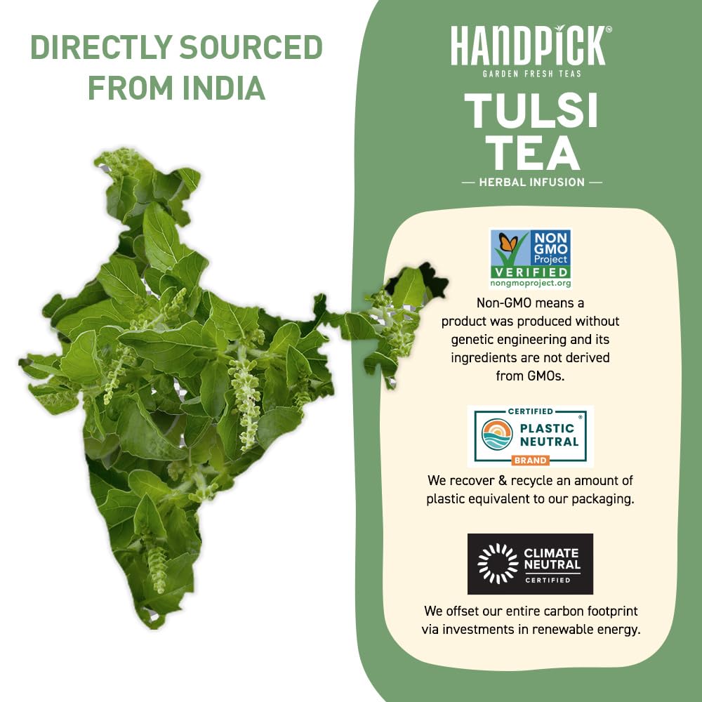 HANDPICK, Organic Hibiscus Tea Bags (100 Tea Bags) | Caffeine-Free, 100% Natural Pure Indian Hibiscus Flowers | Ayurvedic Benefits in every sip
