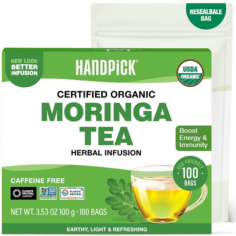 HANDPICK, Organic Hibiscus Tea Bags (100 Tea Bags) | Caffeine-Free, 100% Natural Pure Indian Hibiscus Flowers | Ayurvedic Benefits in every sip