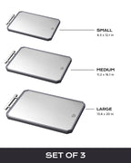 Double-Sided Stainless Steel Cutting Board – Large 16x11 Inch Non-Toxic Chopping Board for Meat, Vegetables & Fruit, Wheat Straw + Steel, Dishwasher Safe Kitchen Board