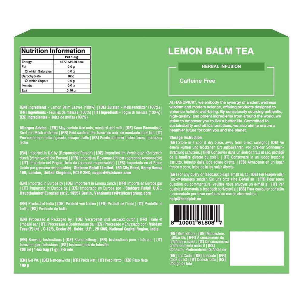 HANDPICK, Organic Hibiscus Tea Bags (100 Tea Bags) | Caffeine-Free, 100% Natural Pure Indian Hibiscus Flowers | Ayurvedic Benefits in every sip