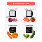 The Original Pro Chopper - Vegetable Chopper and Spiralizer, Food Chopper with Container, Fruit Slicer, Kitchen Gadgets & Accessories, Home Essentials (All in 1, Black)