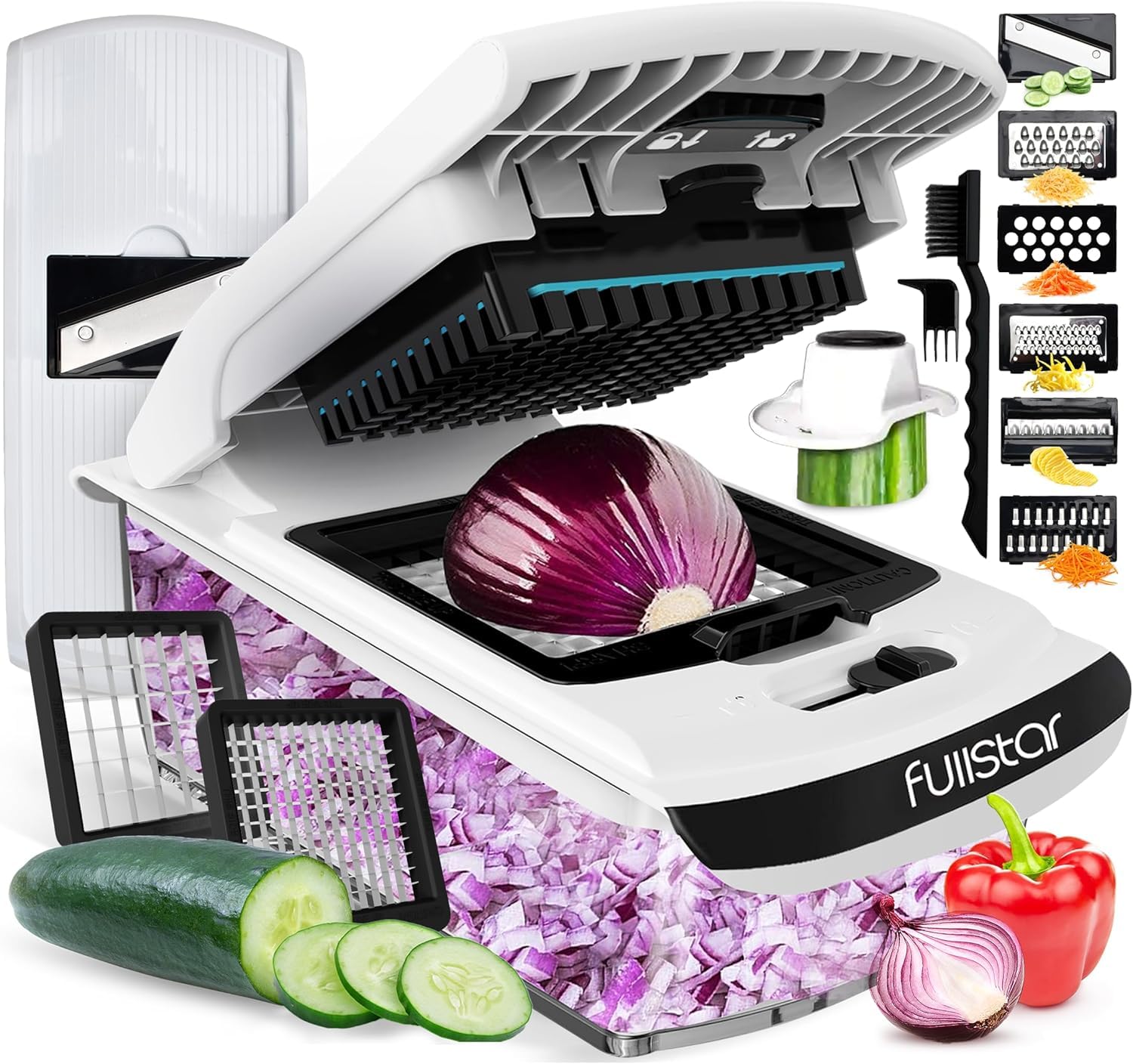 The Original Pro Chopper - Vegetable Chopper and Spiralizer, Food Chopper with Container, Fruit Slicer, Kitchen Gadgets & Accessories, Home Essentials (All in 1, Black)
