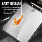 Double-Sided Stainless Steel Cutting Board – Large 16x11 Inch Non-Toxic Chopping Board for Meat, Vegetables & Fruit, Wheat Straw + Steel, Dishwasher Safe Kitchen Board