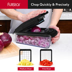 The Original Pro Chopper - Vegetable Chopper and Spiralizer, Food Chopper with Container, Fruit Slicer, Kitchen Gadgets & Accessories, Home Essentials (All in 1, Black)