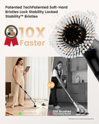 Electric Spin Scrubber with LED Light, Cleaning Brush with LCD Display, 5 Replaceable Brush Heads, Shower Scrubber with 25kg Torque, 90min Runtime for Bathroom, Kitchen, Tile