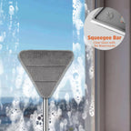 Wall Cleaner Mop with 94" Long Handle, 2-in-1 Triangle & Rectangle Head with Squeegee, 10 Washable Pads, Baseboard Cleaner Tool for Walls Scrubber, Ceilings, Windows, Glass, Fans, Doors, Corners
