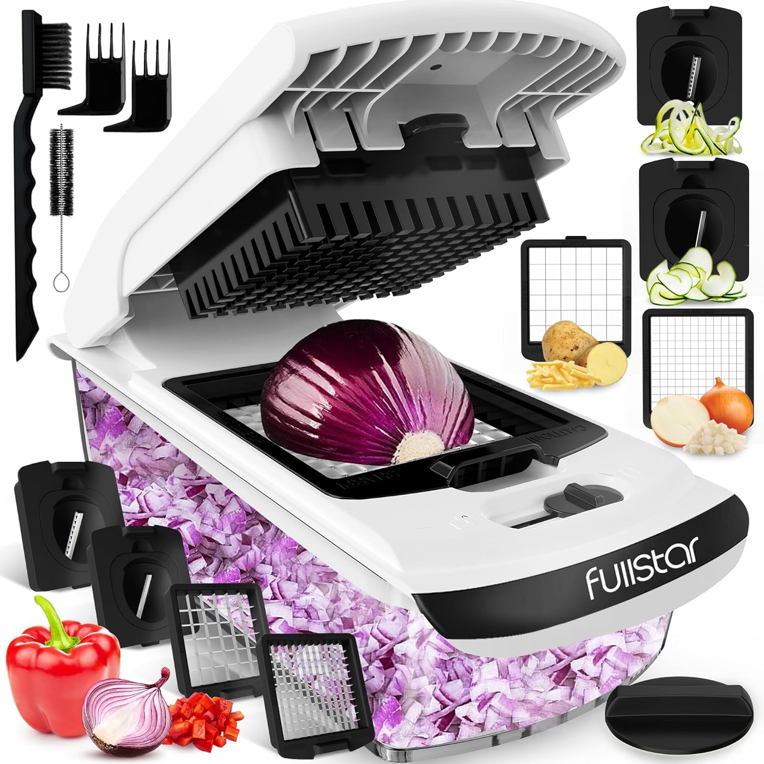 The Original Pro Chopper - Vegetable Chopper and Spiralizer, Food Chopper with Container, Fruit Slicer, Kitchen Gadgets & Accessories, Home Essentials (All in 1, Black)