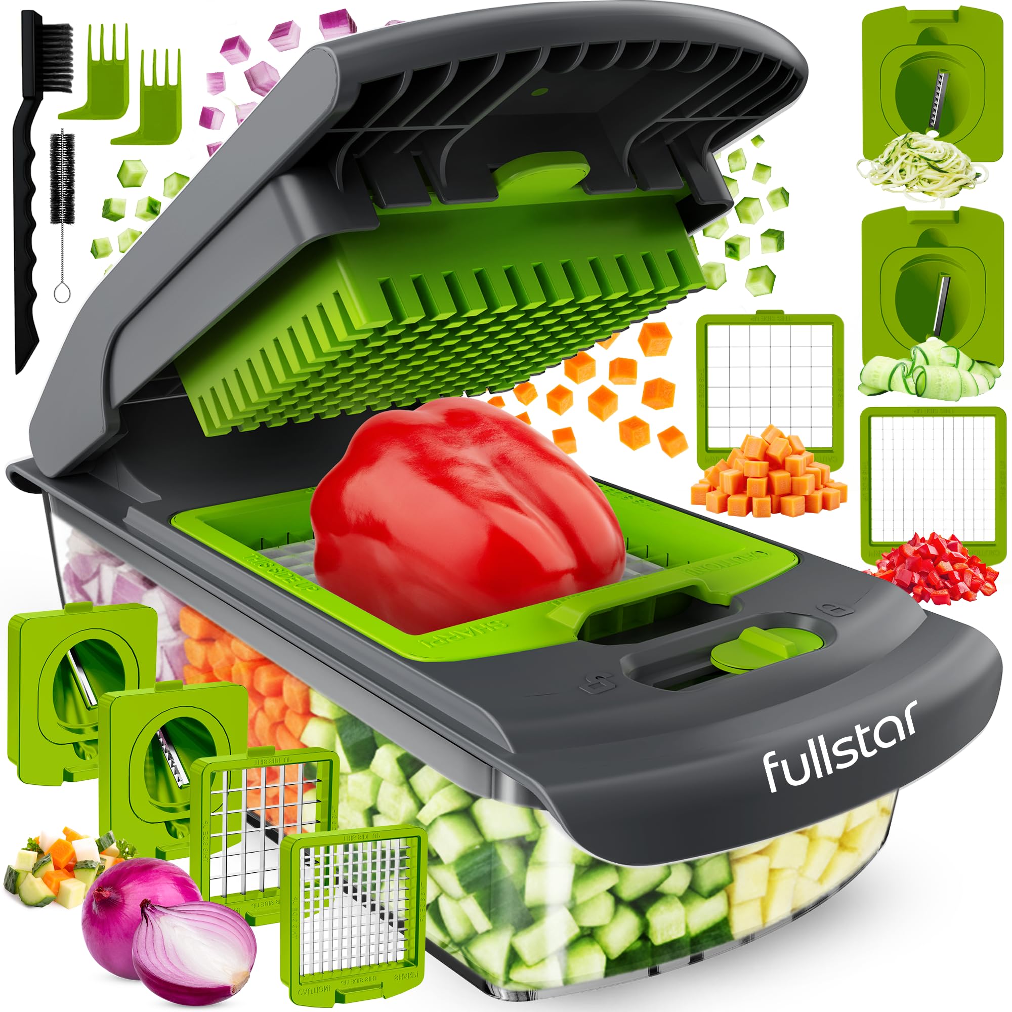 The Original Pro Chopper - Vegetable Chopper and Spiralizer, Food Chopper with Container, Fruit Slicer, Kitchen Gadgets & Accessories, Home Essentials (All in 1, Black)
