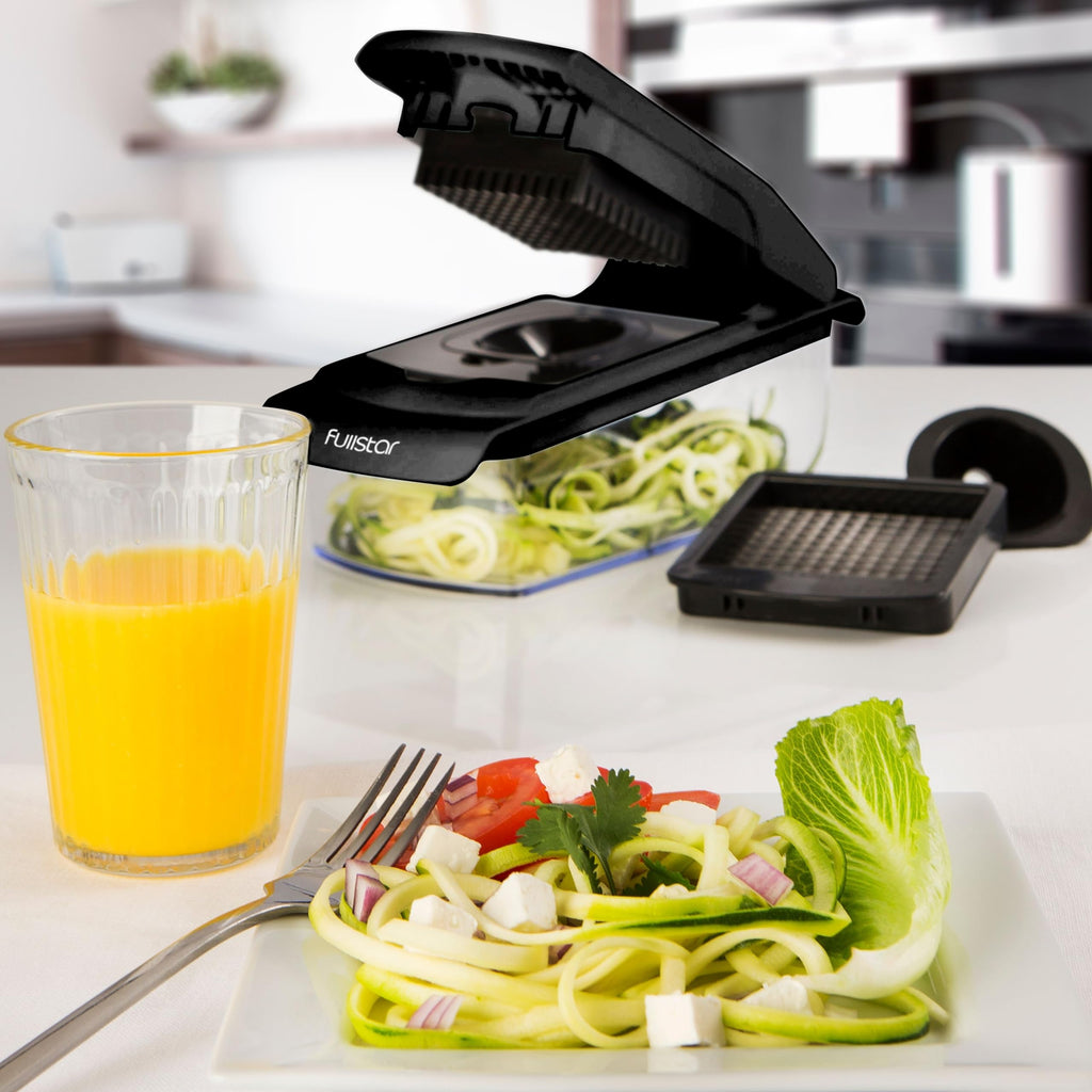 The Original Pro Chopper - Vegetable Chopper and Spiralizer, Food Chopper with Container, Fruit Slicer, Kitchen Gadgets & Accessories, Home Essentials (All in 1, Black)