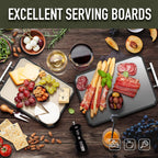 Double-Sided Stainless Steel Cutting Board – Large 16x11 Inch Non-Toxic Chopping Board for Meat, Vegetables & Fruit, Wheat Straw + Steel, Dishwasher Safe Kitchen Board