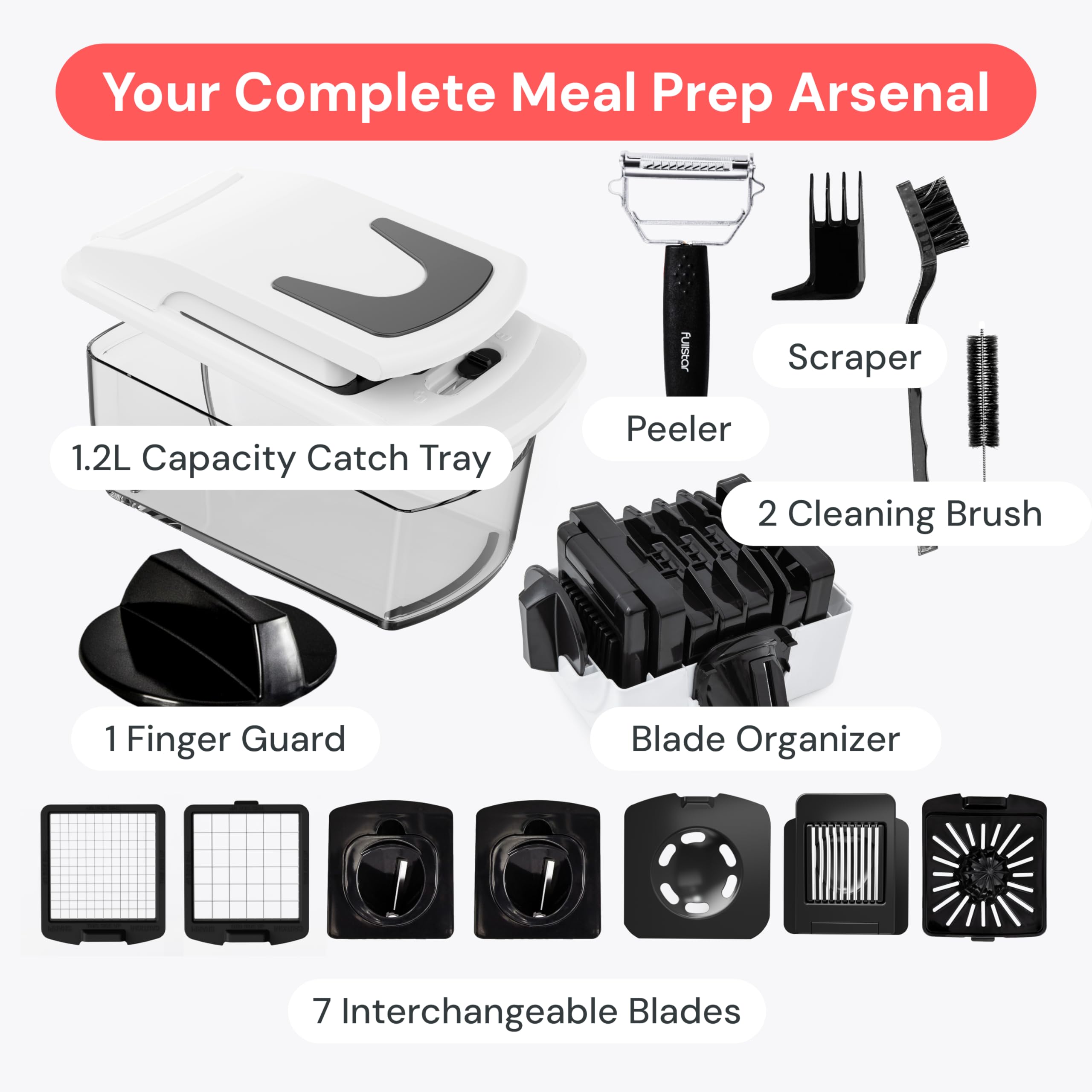 The Original Pro Chopper - Vegetable Chopper and Spiralizer, Food Chopper with Container, Fruit Slicer, Kitchen Gadgets & Accessories, Home Essentials (All in 1, Black)