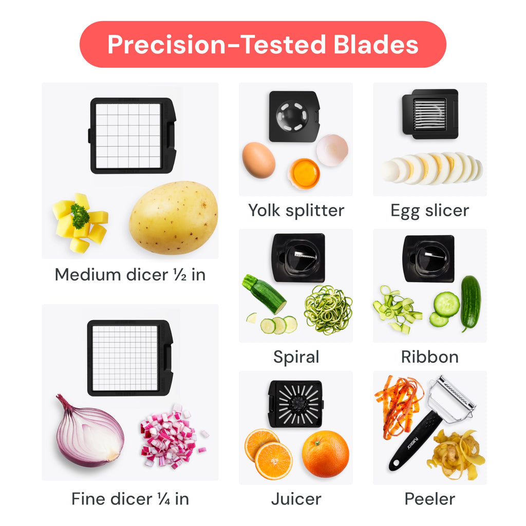 The Original Pro Chopper - Vegetable Chopper and Spiralizer, Food Chopper with Container, Fruit Slicer, Kitchen Gadgets & Accessories, Home Essentials (All in 1, Black)