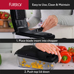 The Original Pro Chopper - Vegetable Chopper and Spiralizer, Food Chopper with Container, Fruit Slicer, Kitchen Gadgets & Accessories, Home Essentials (All in 1, Black)