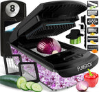 The Original Pro Chopper - Vegetable Chopper and Spiralizer, Food Chopper with Container, Fruit Slicer, Kitchen Gadgets & Accessories, Home Essentials (All in 1, Black)