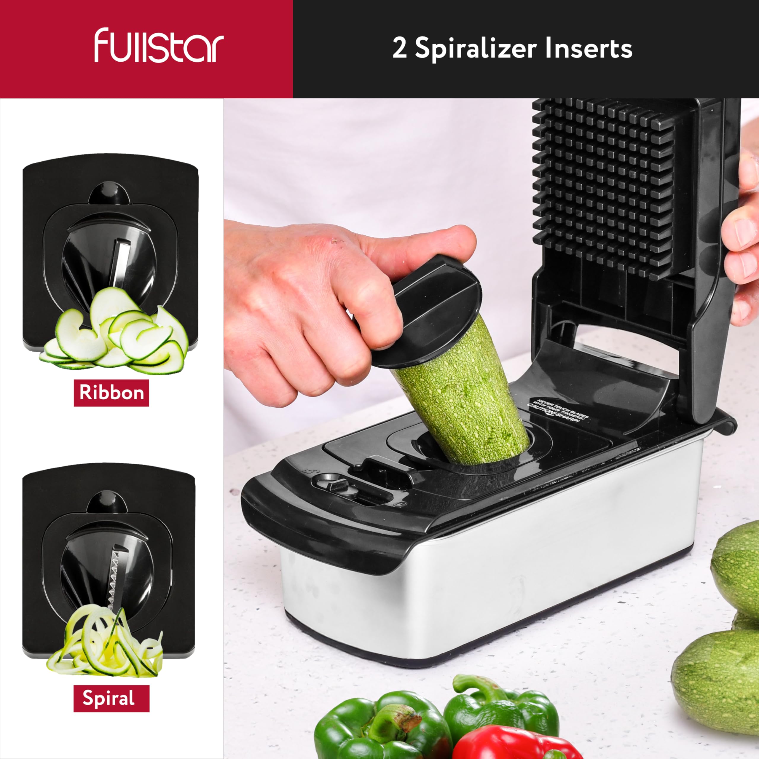 The Original Pro Chopper - Vegetable Chopper and Spiralizer, Food Chopper with Container, Fruit Slicer, Kitchen Gadgets & Accessories, Home Essentials (All in 1, Black)