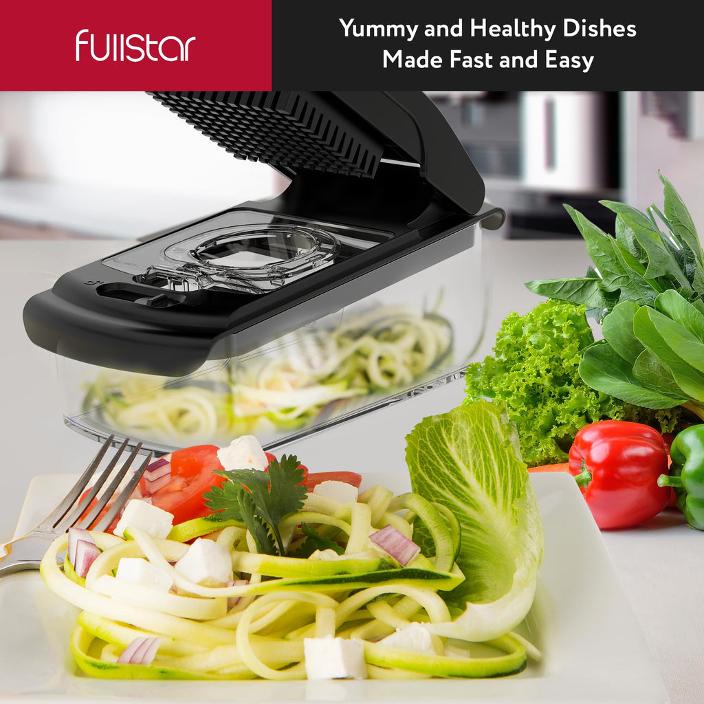 The Original Pro Chopper - Vegetable Chopper and Spiralizer, Food Chopper with Container, Fruit Slicer, Kitchen Gadgets & Accessories, Home Essentials (All in 1, Black)