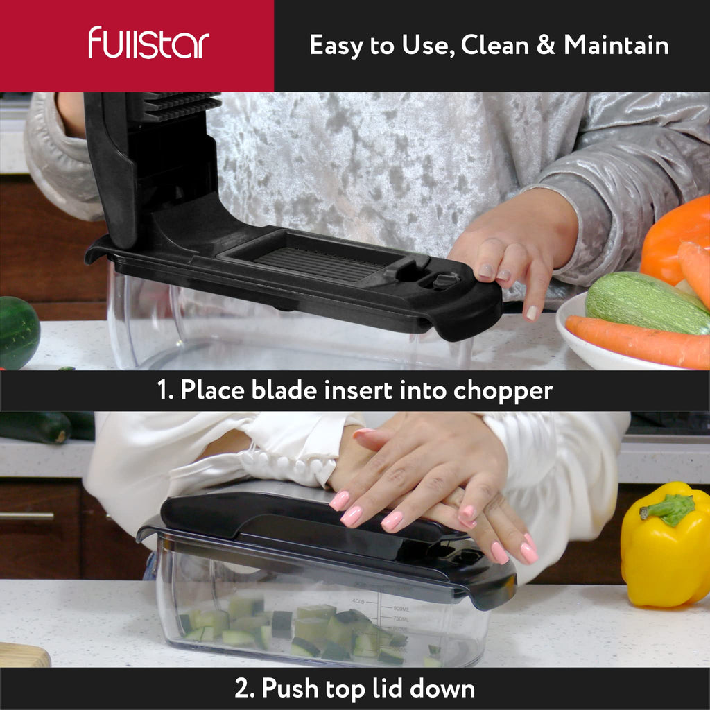 The Original Pro Chopper - Vegetable Chopper and Spiralizer, Food Chopper with Container, Fruit Slicer, Kitchen Gadgets & Accessories, Home Essentials (All in 1, Black)