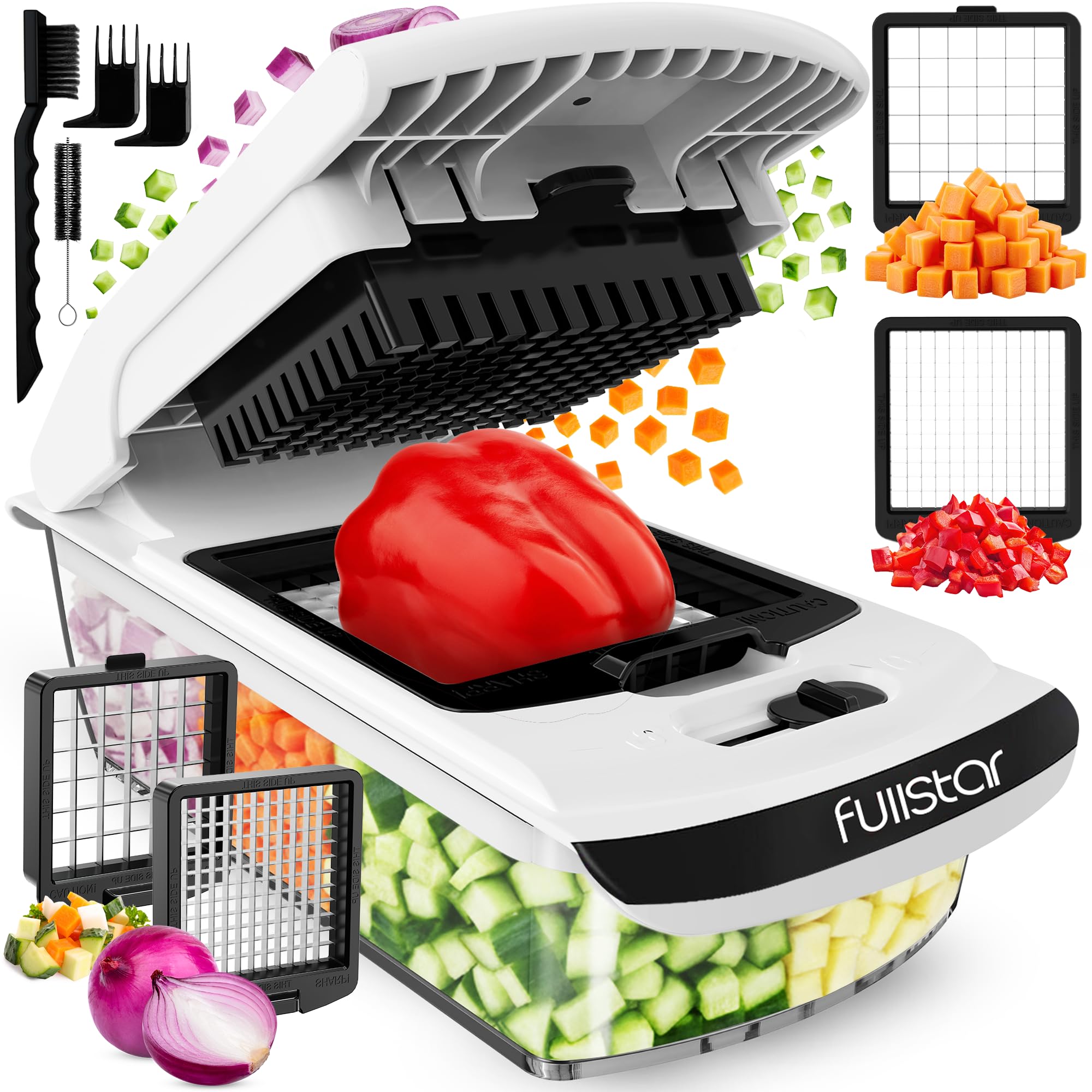 The Original Pro Chopper - Vegetable Chopper and Spiralizer, Food Chopper with Container, Fruit Slicer, Kitchen Gadgets & Accessories, Home Essentials (All in 1, Black)