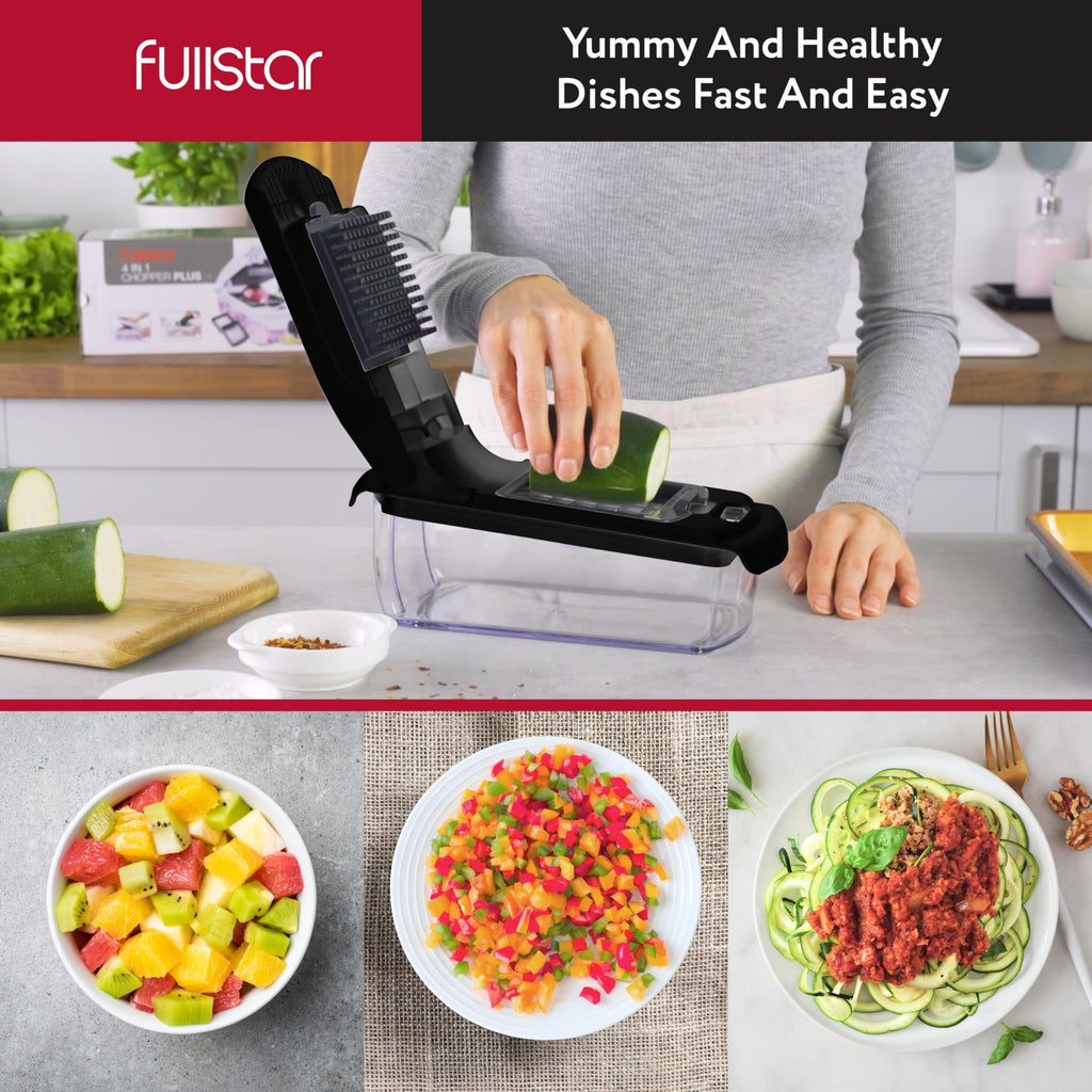 The Original Pro Chopper - Vegetable Chopper and Spiralizer, Food Chopper with Container, Fruit Slicer, Kitchen Gadgets & Accessories, Home Essentials (All in 1, Black)