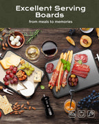 Double-Sided Stainless Steel Cutting Board – Large 16x11 Inch Non-Toxic Chopping Board for Meat, Vegetables & Fruit, Wheat Straw + Steel, Dishwasher Safe Kitchen Board